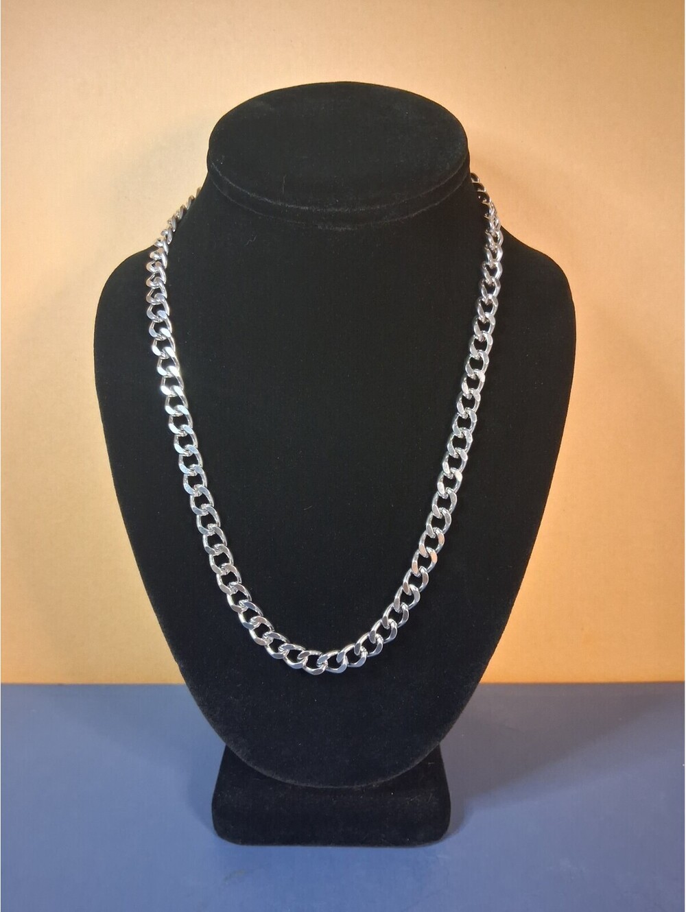 NWOT 19" 8mm Men's Stainless Steel Cuban Link Chain Necklace NEW